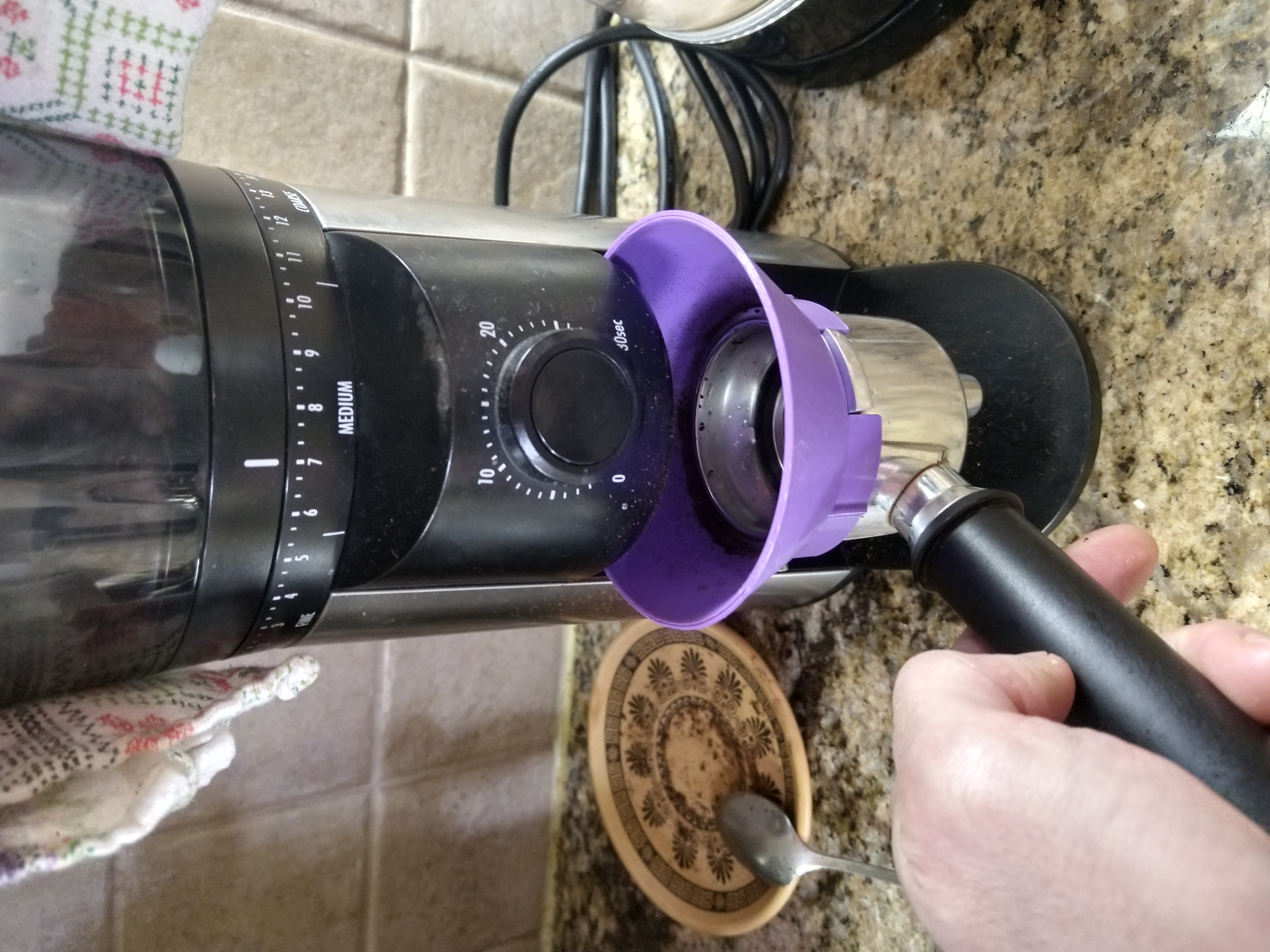 espresso coffee machine portafilter funnel to use with grinder