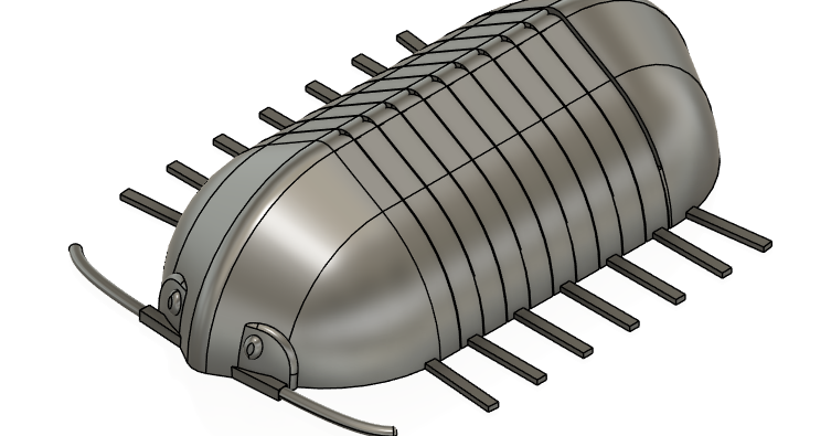 Compliant print-in-place Isopod / woodlouse / roly-poly toy by ...