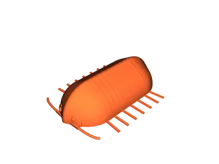 Compliant print-in-place Isopod / woodlouse / roly-poly toy by ...