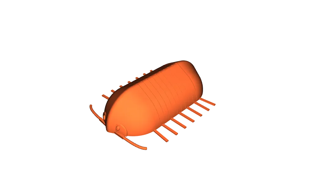 Compliant print-in-place Isopod / woodlouse / roly-poly toy by ...
