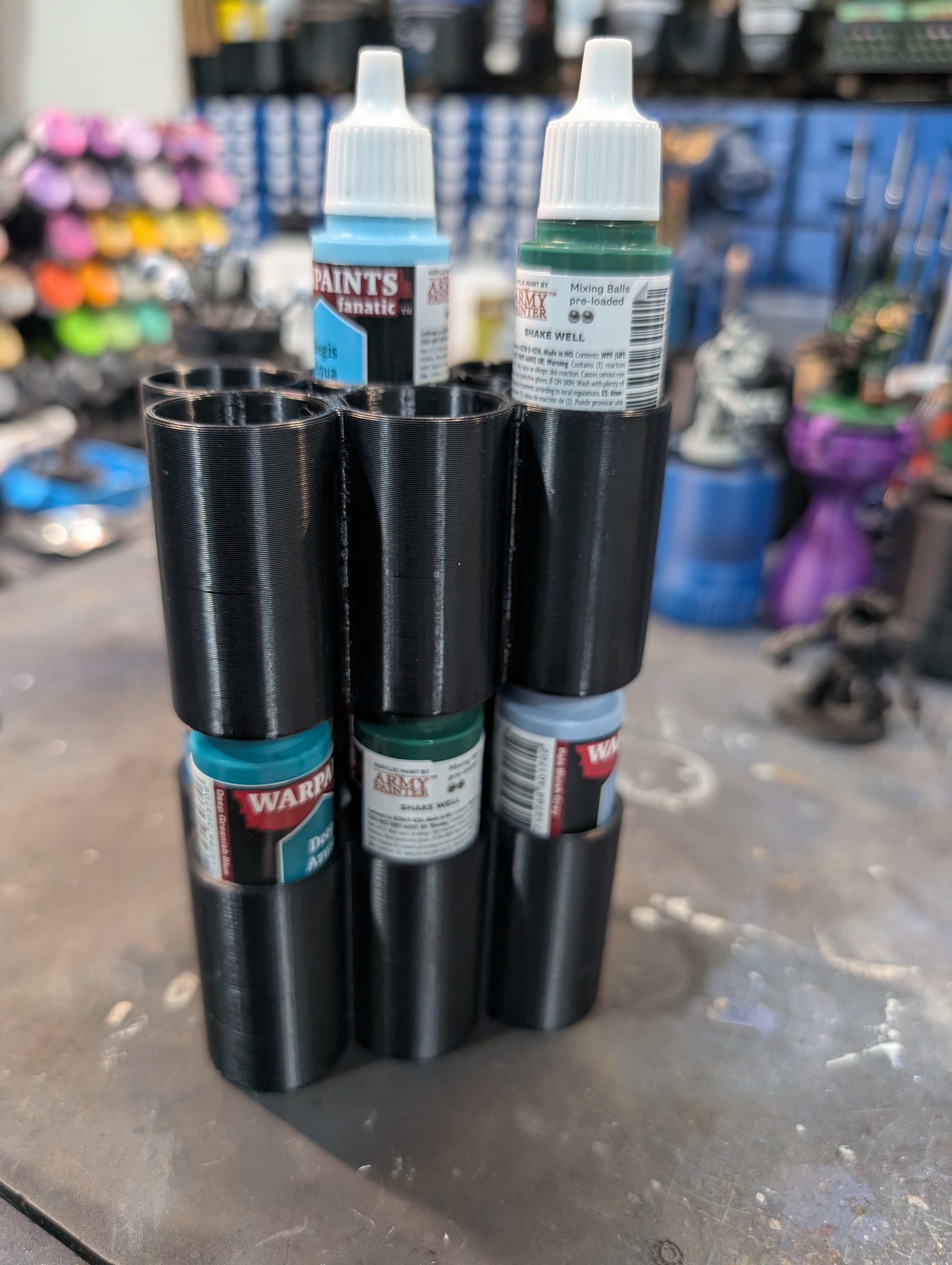 Stackable paint caddy for work session