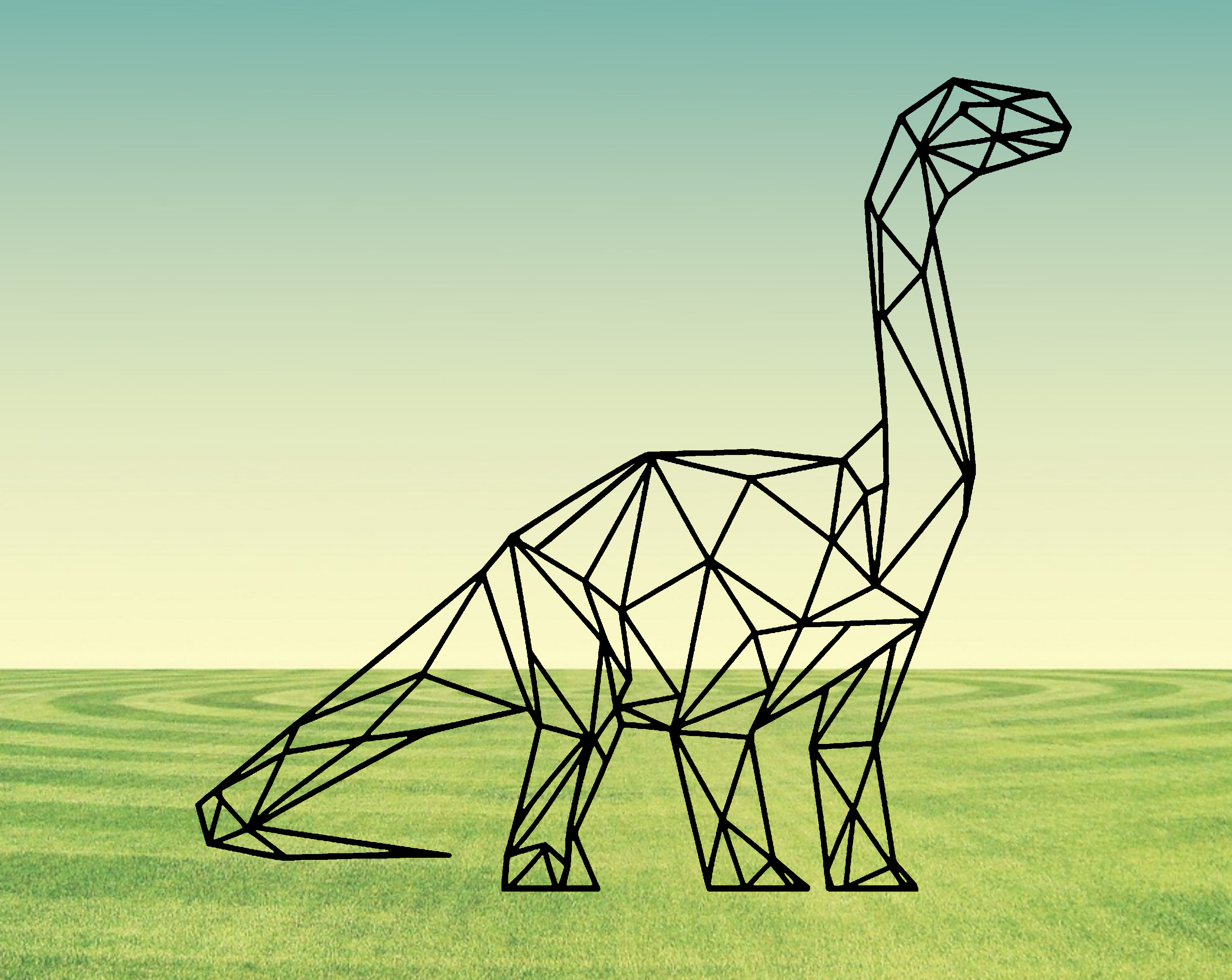 Geometric Diplodocus dinosaur Wallart