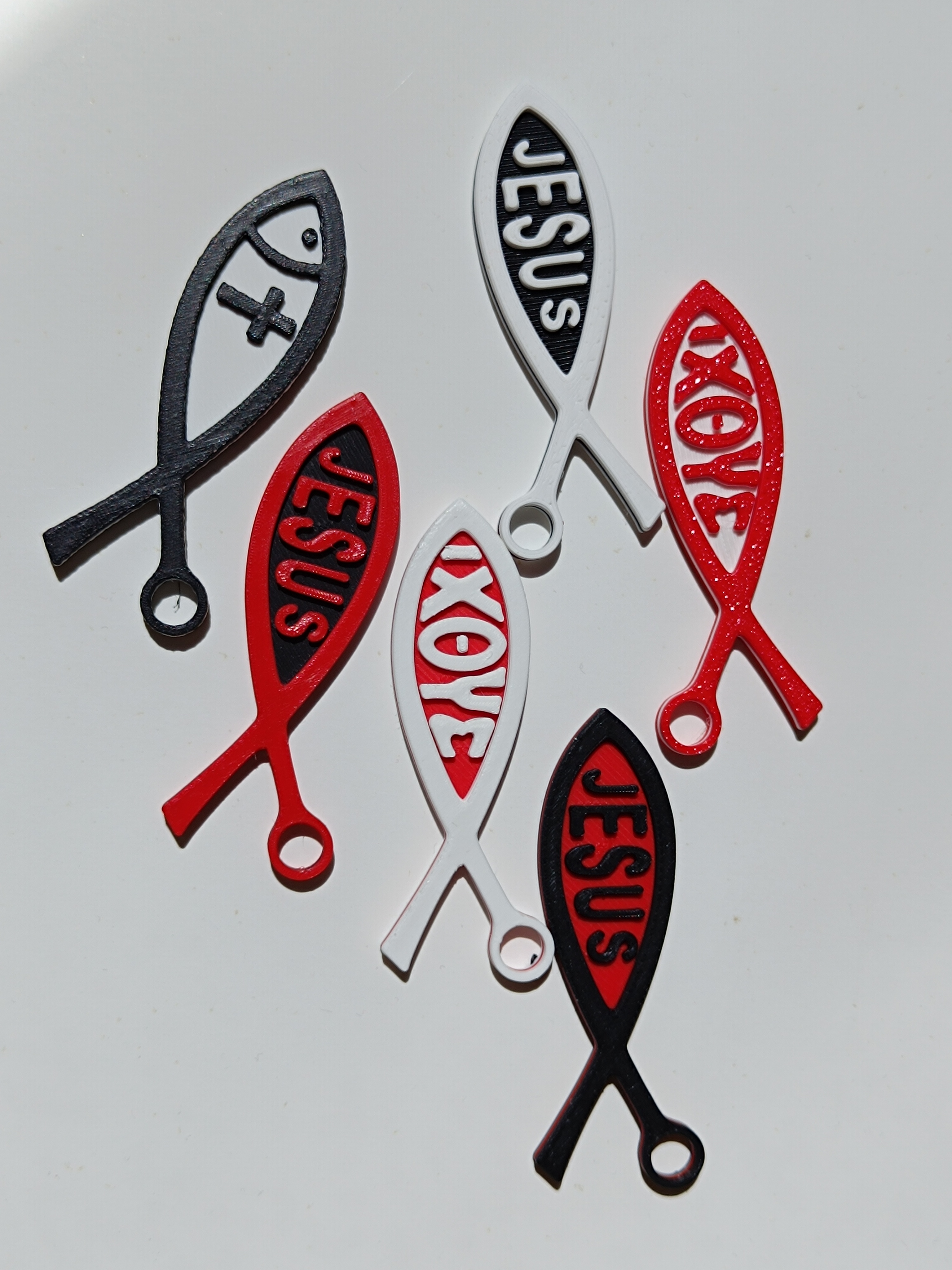 Keychain Ichthys Sign of Christianity / Ichthys Symbol des Cristentums / Jesus Fish Version 2