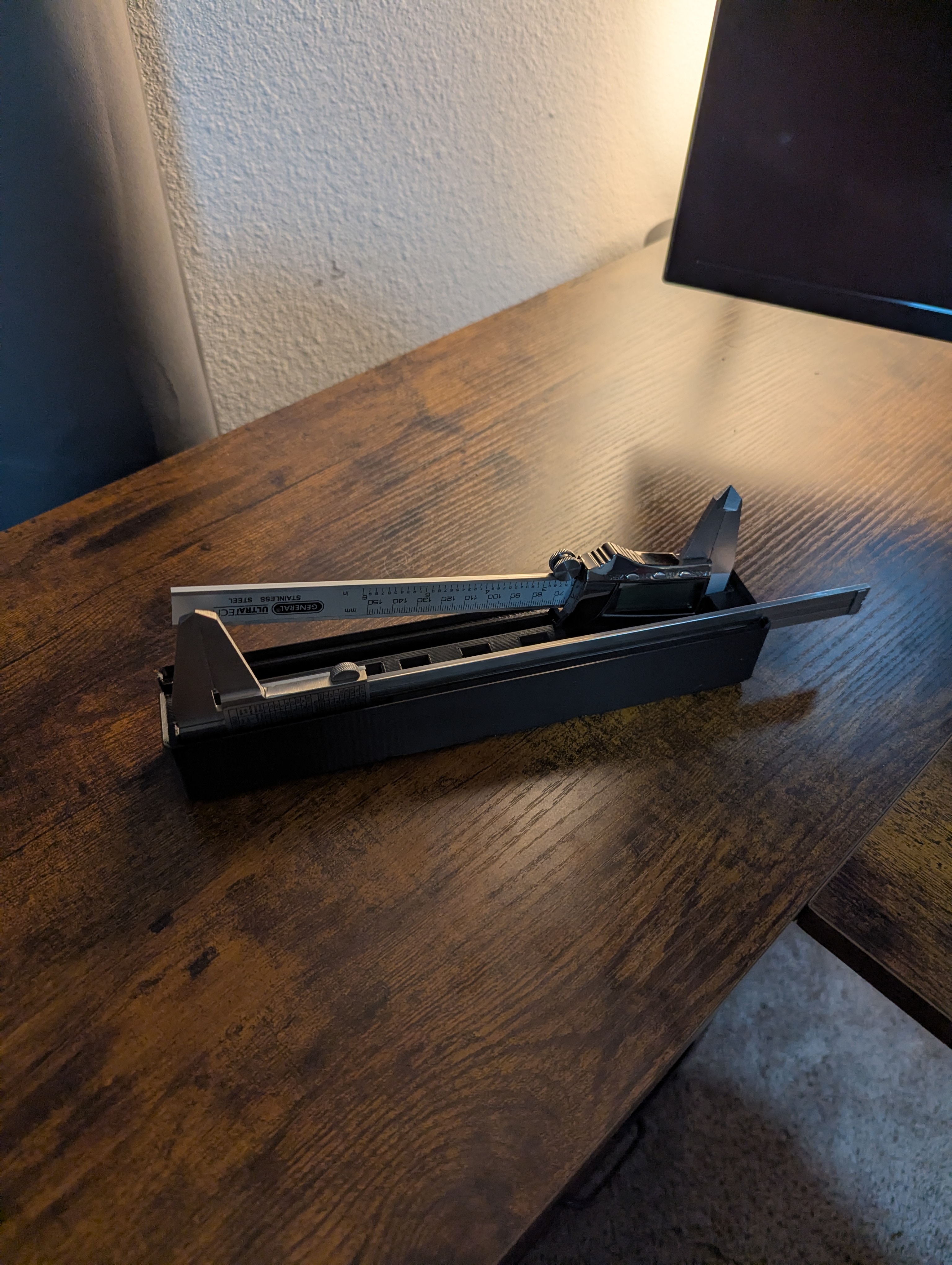 Dual Caliper Holder Gridfinity Remix 3D model thumbnail