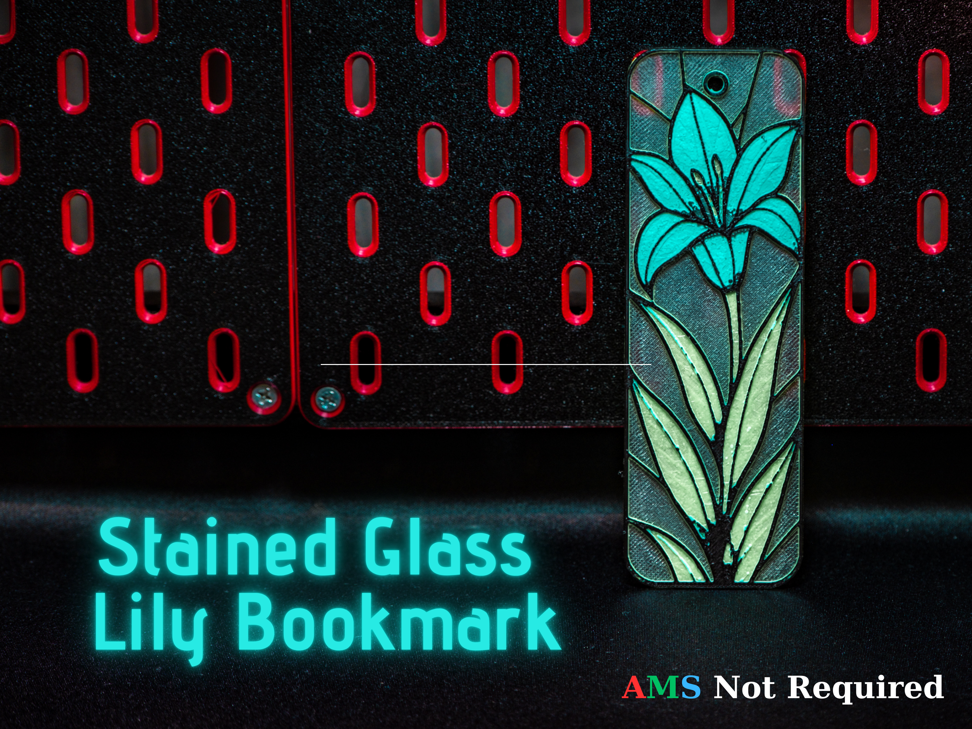 Stained Glass Lily - Hueforge Bookmark