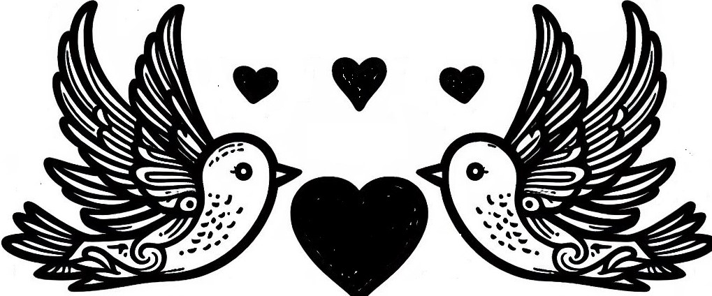 Love birds brooch