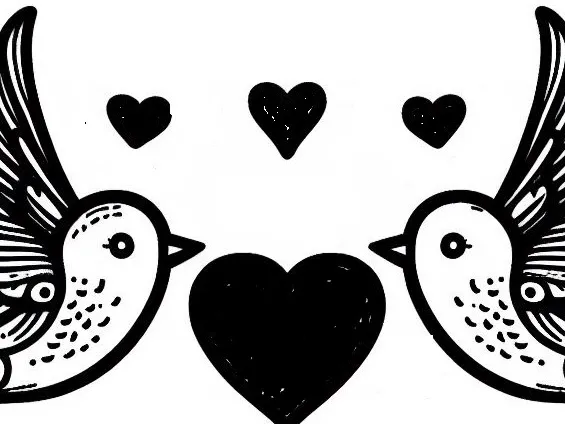 Love birds brooch