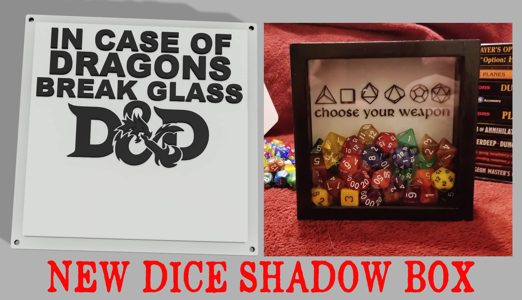 UPDATED - 3D Printed DnD Dice Shadow Box