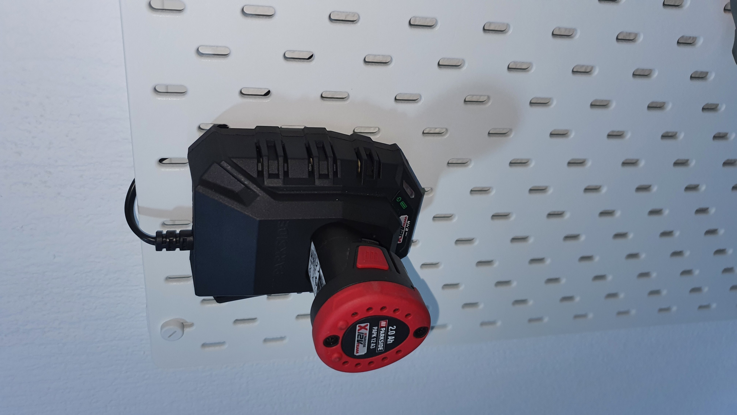 IKEA Skadis charger holder Parkside 12V