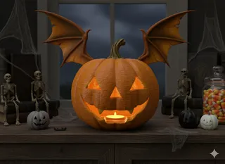 Original Halloween pumpkin with space for an LED candle