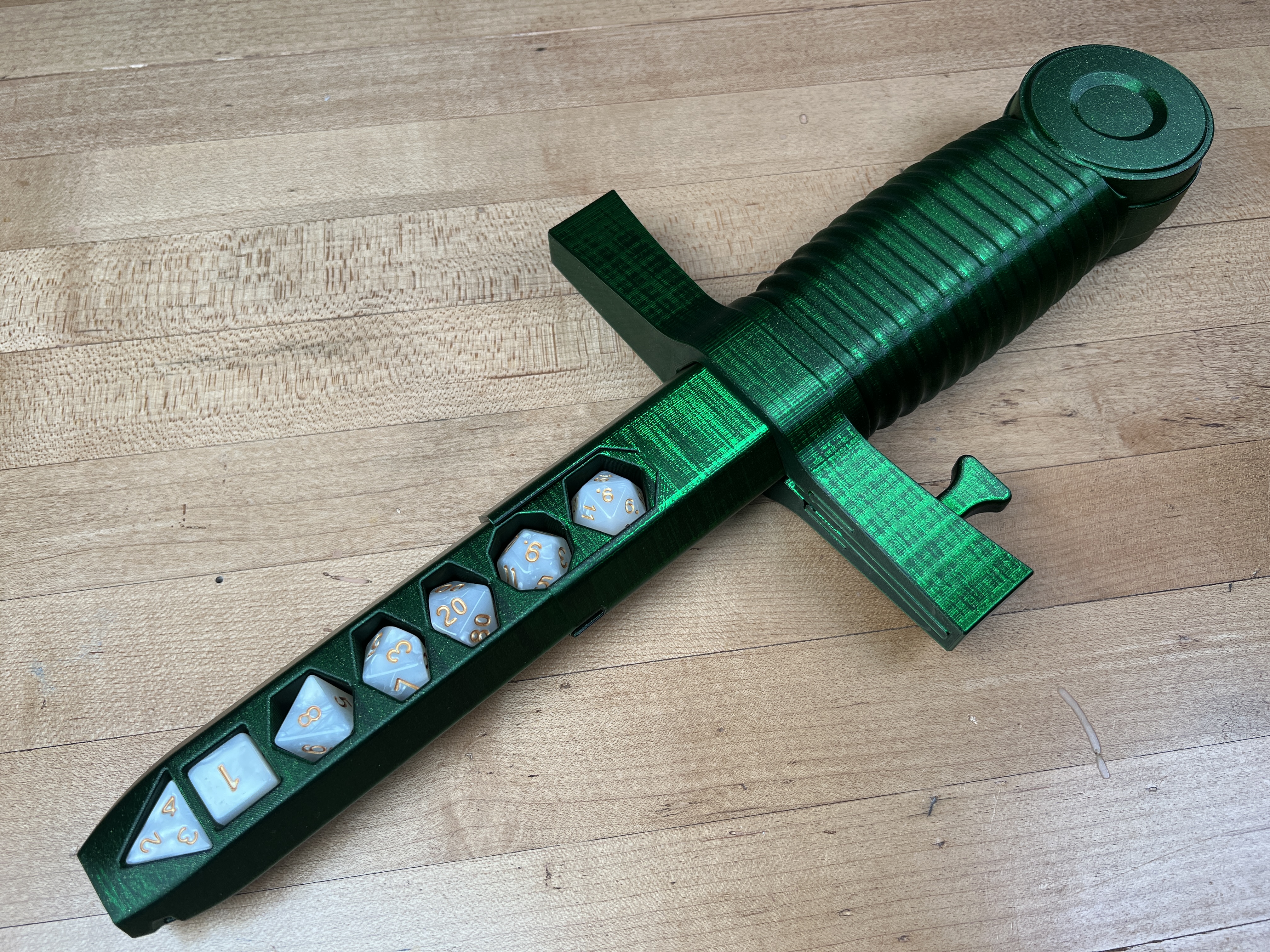 Print-in-Place Collapsing Dice Dagger