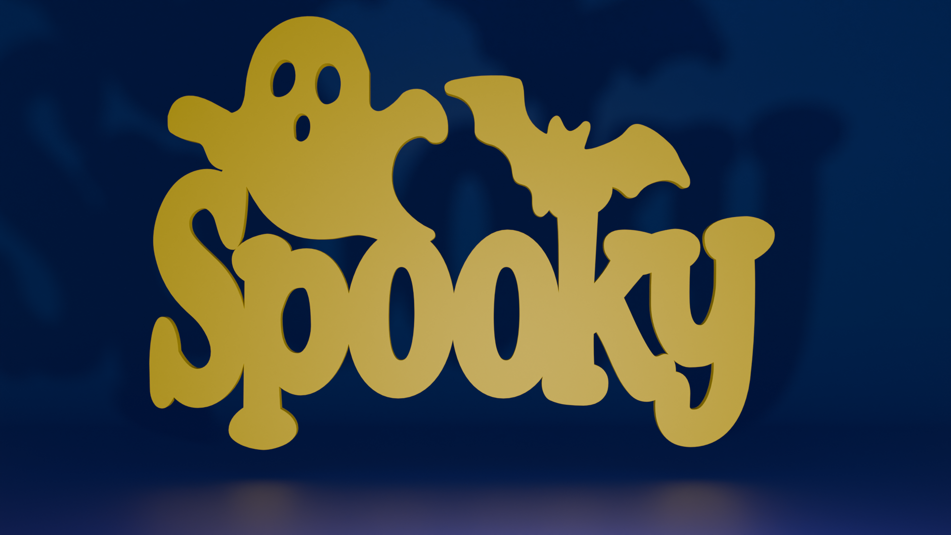 Spooky Halloween Wall Art – Ghost & Bat Sign
