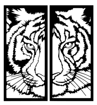 2pcs Black Tiger Wall Decor