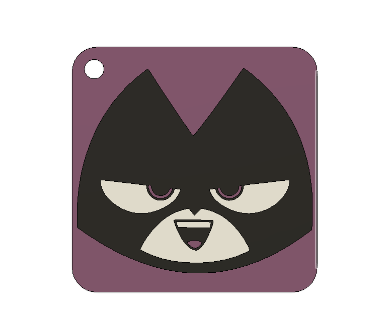 Raven Fullscreen Face Keychain