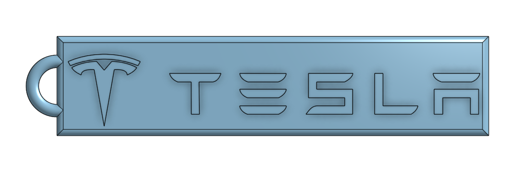 Tesla logo Keychain