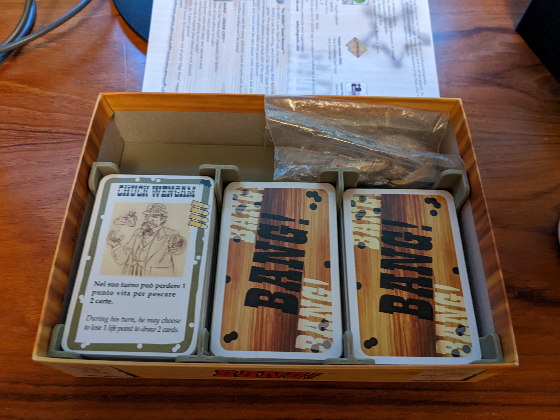 Bang Box Organizer with flat slot for bullet tokens