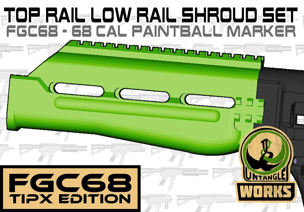 FGC-68 LOW rail shroud set  paintball magfed
