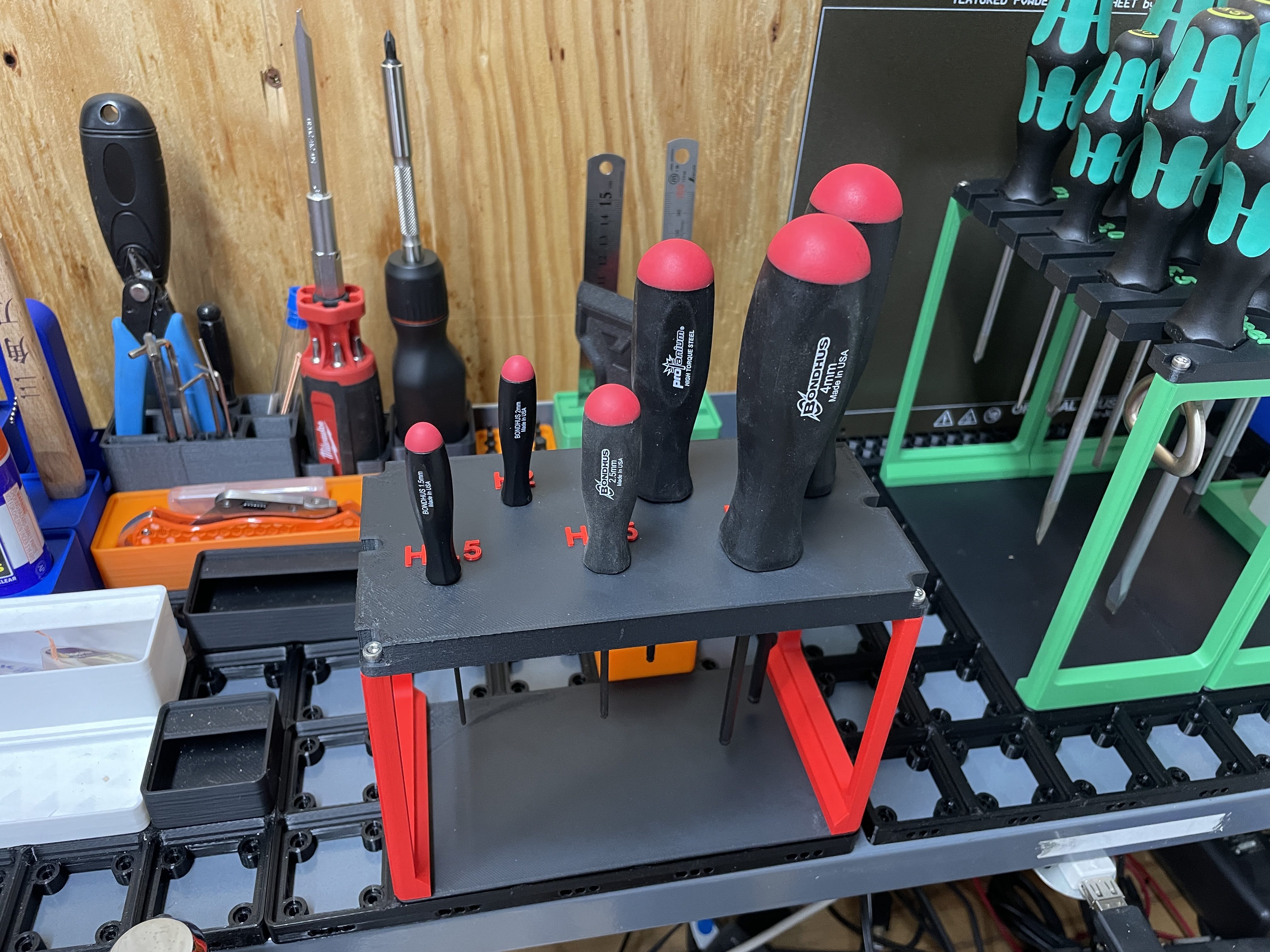 Miniatura 2 do modelo 3D Bondhus hex driver holder gridfinity