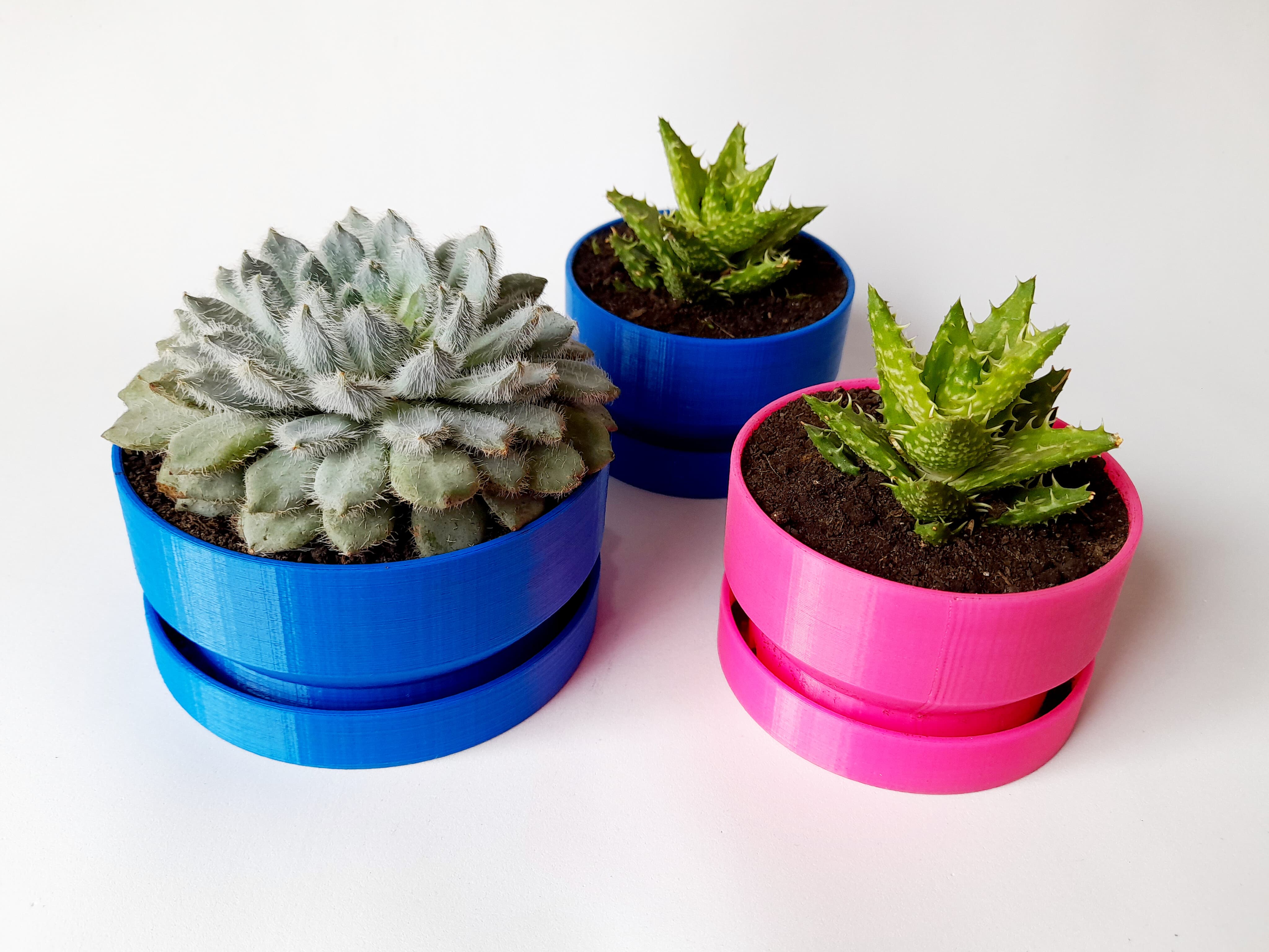 Maceta Redonda Con Drenaje De Agua -  Round Flower Pot With Water Drainage 3D model thumbnail