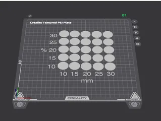 Creality K2 Ironing Calibration Test (10–30% Flow / 10–30 mm/s) – Smooth Top Layer