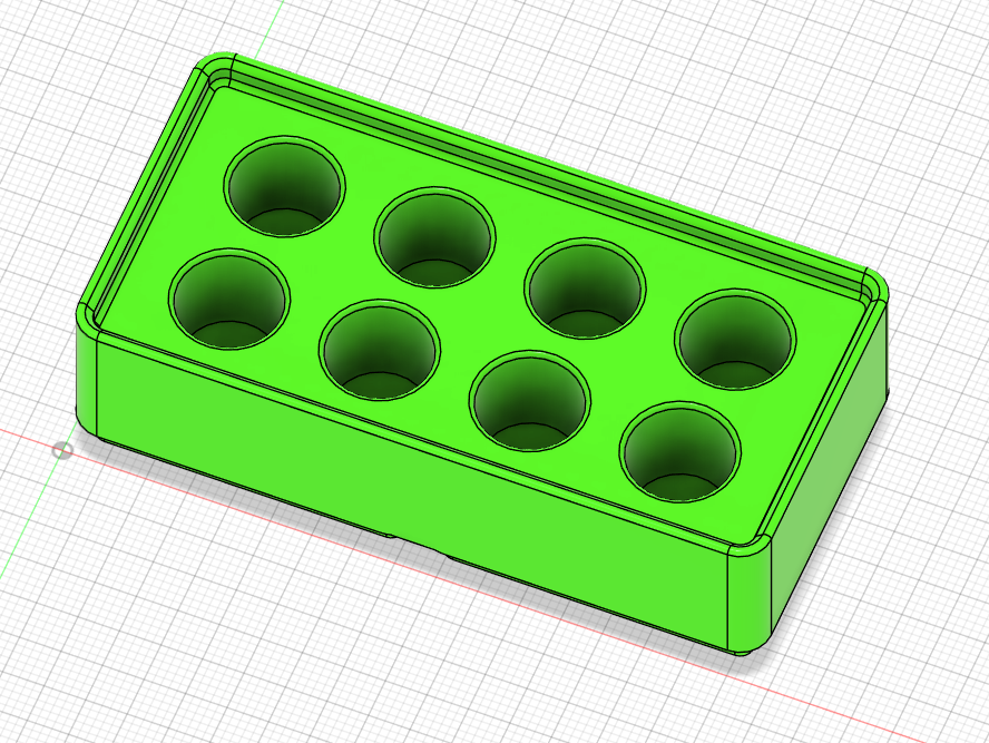 Gridfinity 12ml paint tube holder - Wider holes