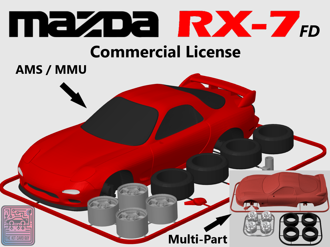 Mazda RX-7 (FD3S) Kit Card (1:24 scale) - COMMERCIAL LICENSE