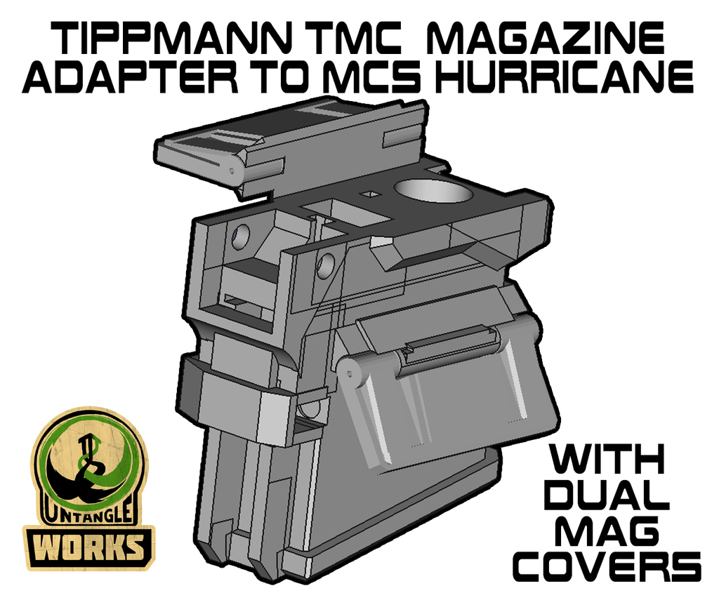 Tippmann TMC to MCS hurricane Adapter with dual mag cover