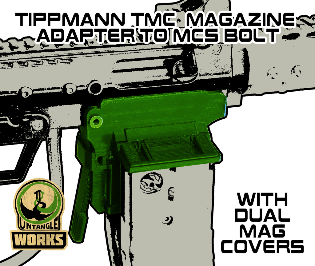 Tippmann TMC to MCS BOLT or Blizzard Adapter with dual mag cover