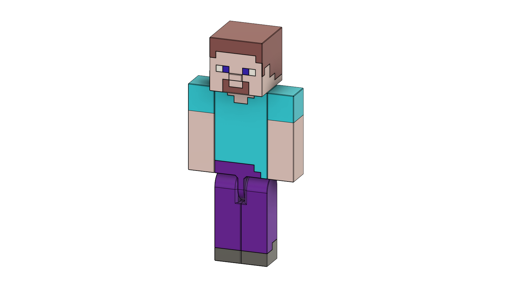 Minecraft Steve (Color Divided for Single Extruder) by kyle plansinis |  Download free STL model | Printables.com