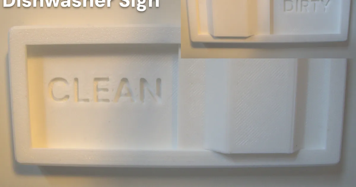 Clean &amp; Dirty Dishwasher Sign by devious cat | Download free STL model ...