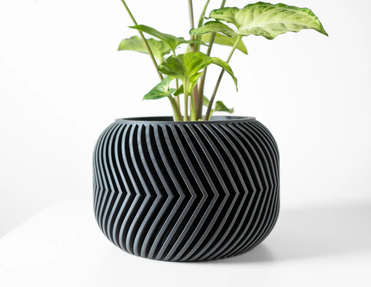 indoor planter with stand and drainage BEMAY 10 Inch White Ceramic Plant Pot with Acacia Wood Stand