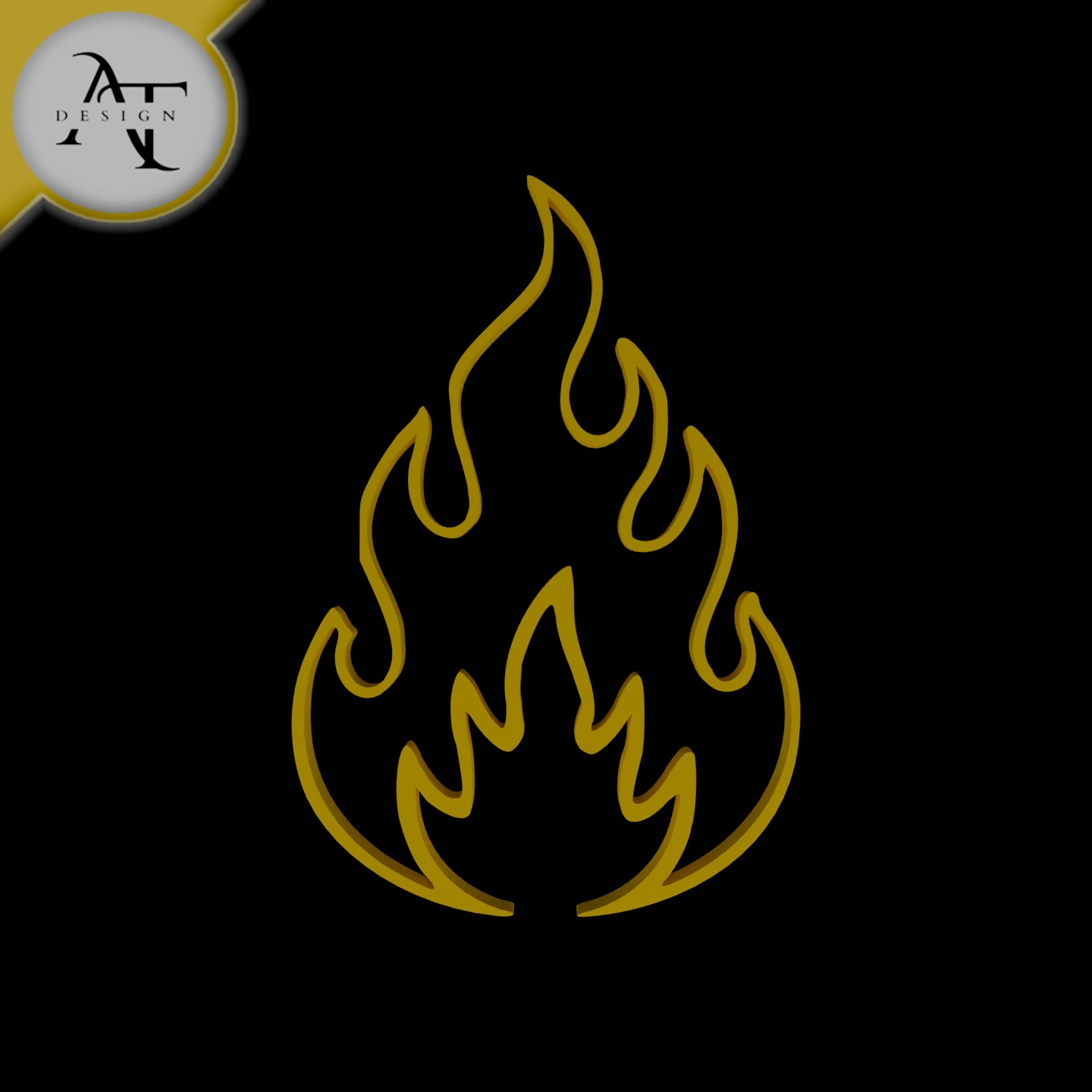 Simple Flame Symbol - 2D Art