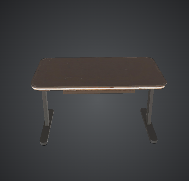 Modern Gaming Desk 3D Printable Model – Minimalist PC Setup Table | Office Diorama Prop