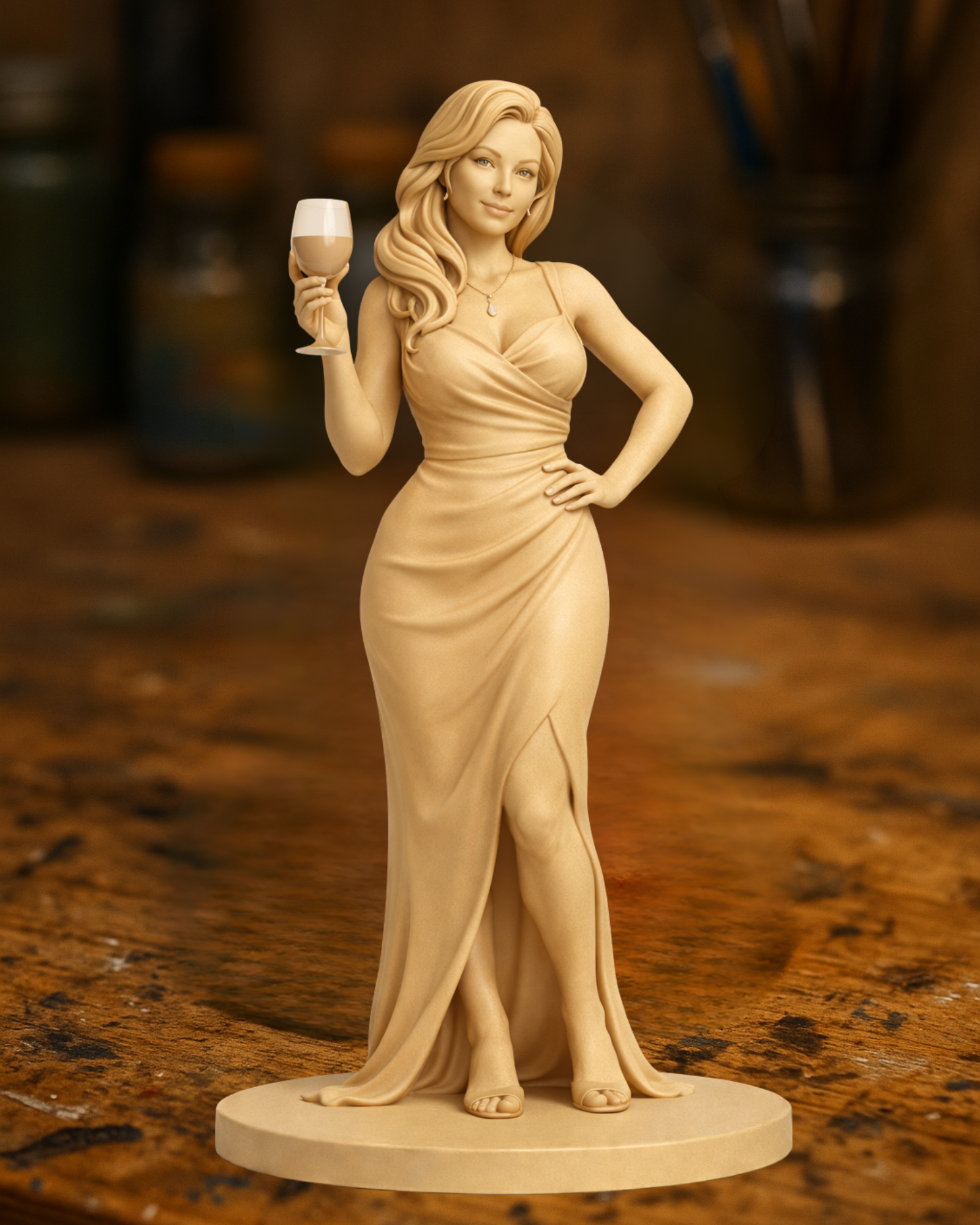 Elegant Woman with Wine Glass