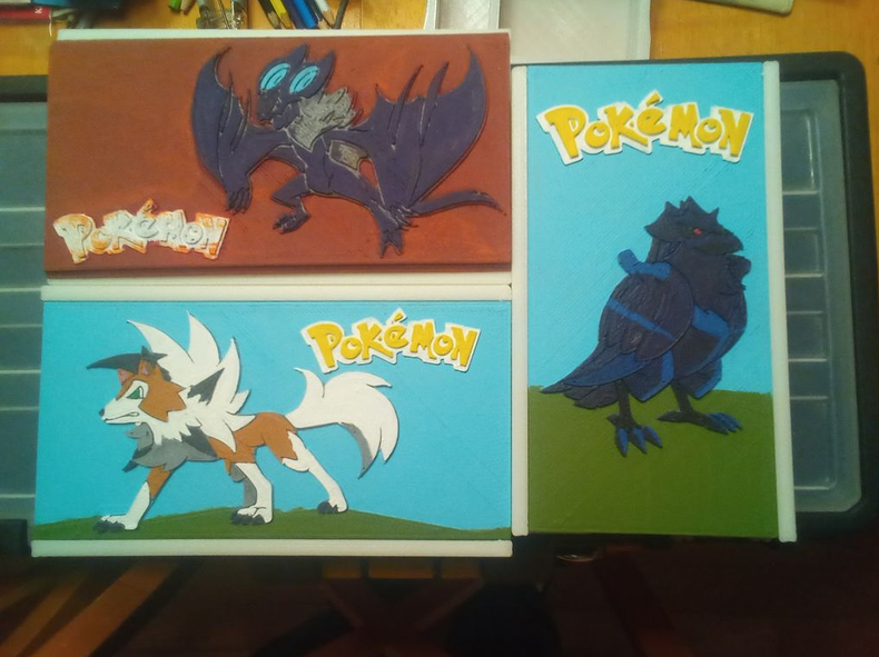 Lycanroc and Corviknight Pokemon deck box lids
