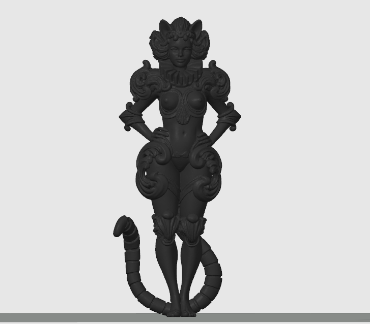 Baroque cat-girl figurine 3