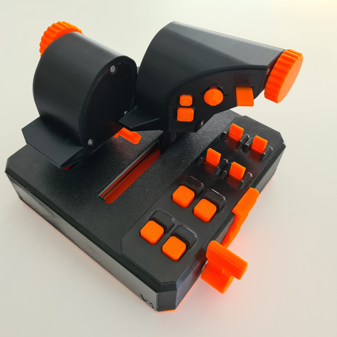 Fully 3D printed Dual Throttle for flight and space sims