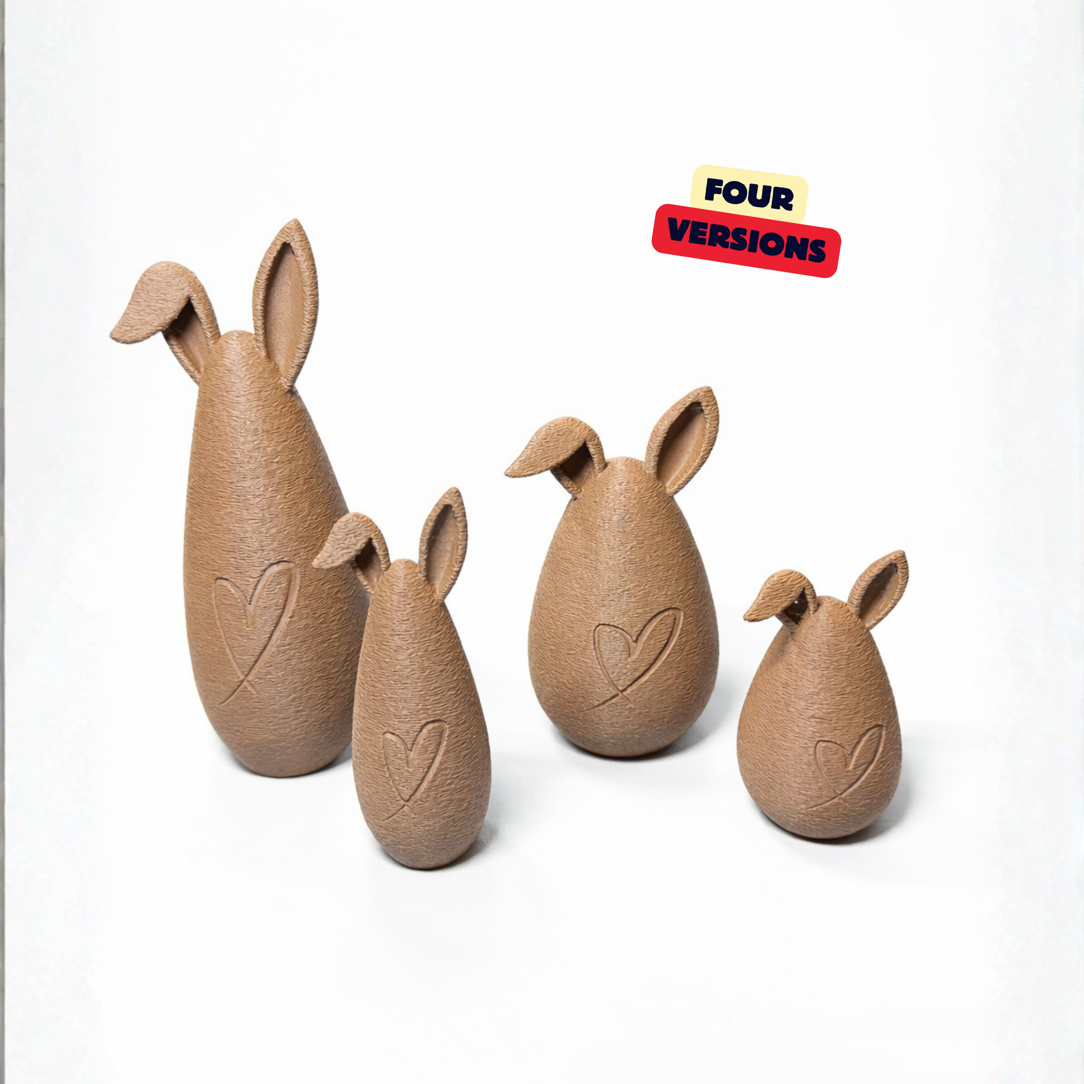 CUTE BUNNIES WITH HEART - FAMILY EDITION / MODERN EASTER DECOR / HOMEDECOR / SPRING DECOR / SHELF — miniatura 3