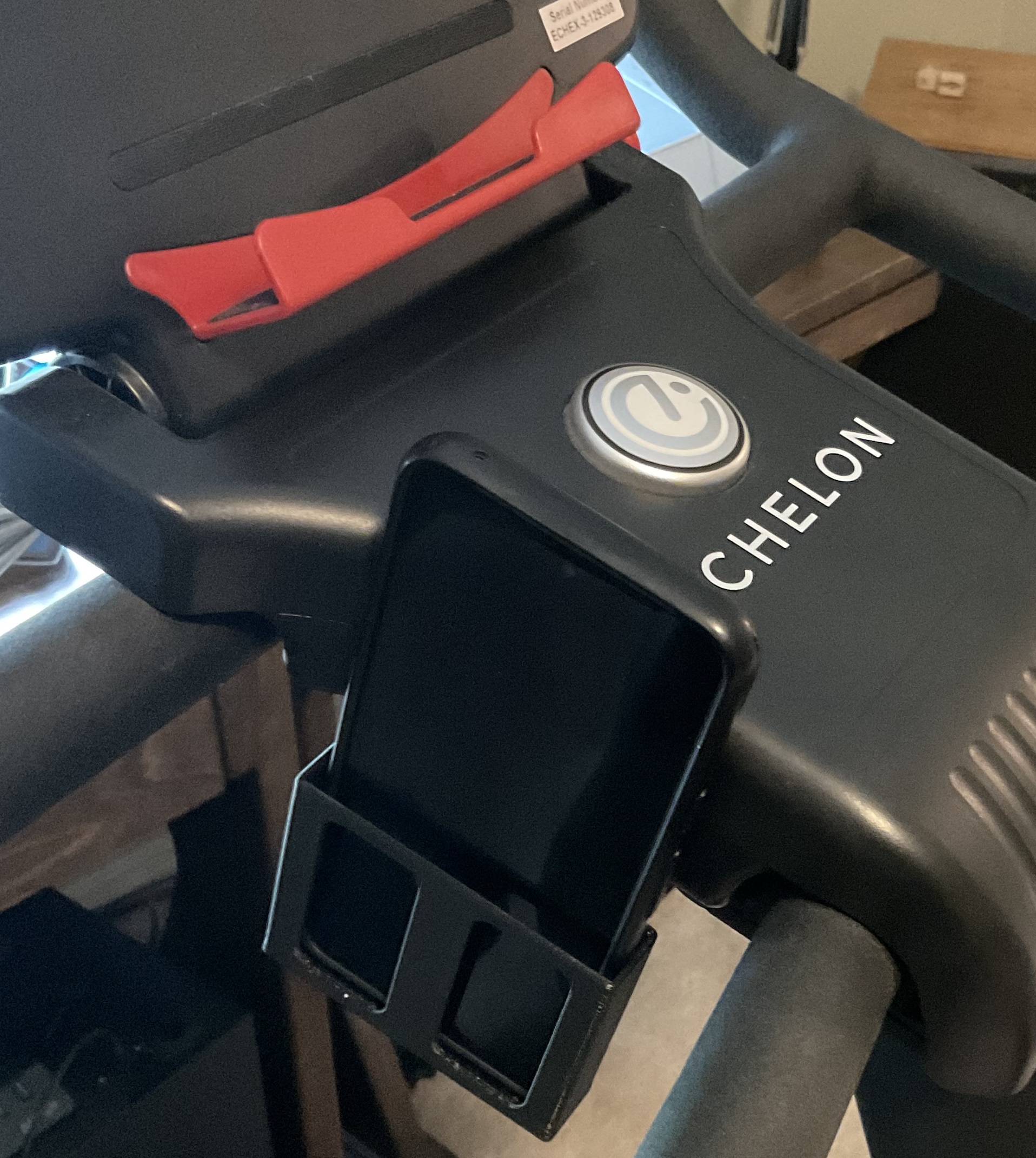 Echelon X3 stationary bike phone holder