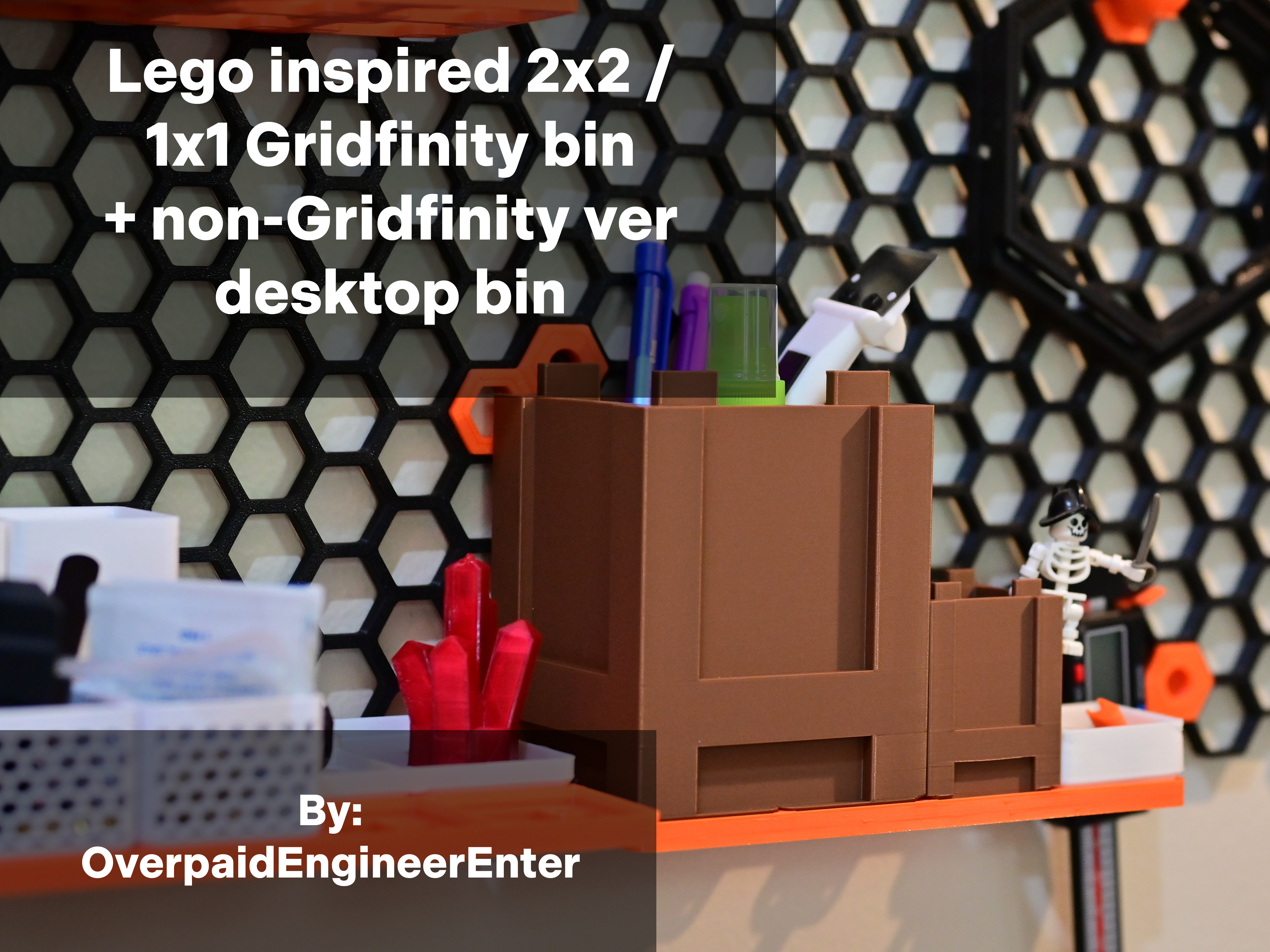 LEGO inspired 2x2 / 1x1 Gridfinity bin