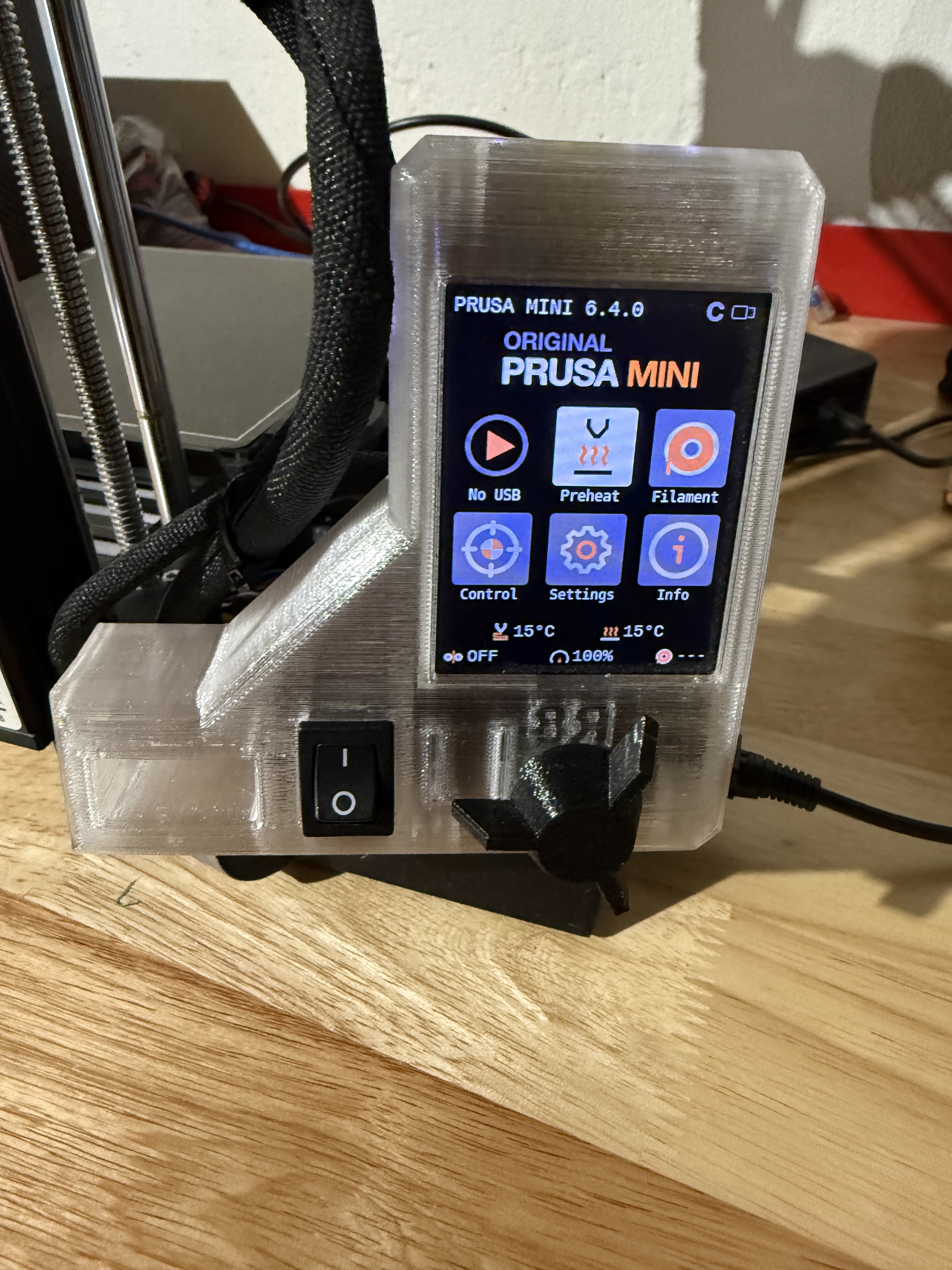 Prusa MINI Enclosure - External Display Housing with Power Switch