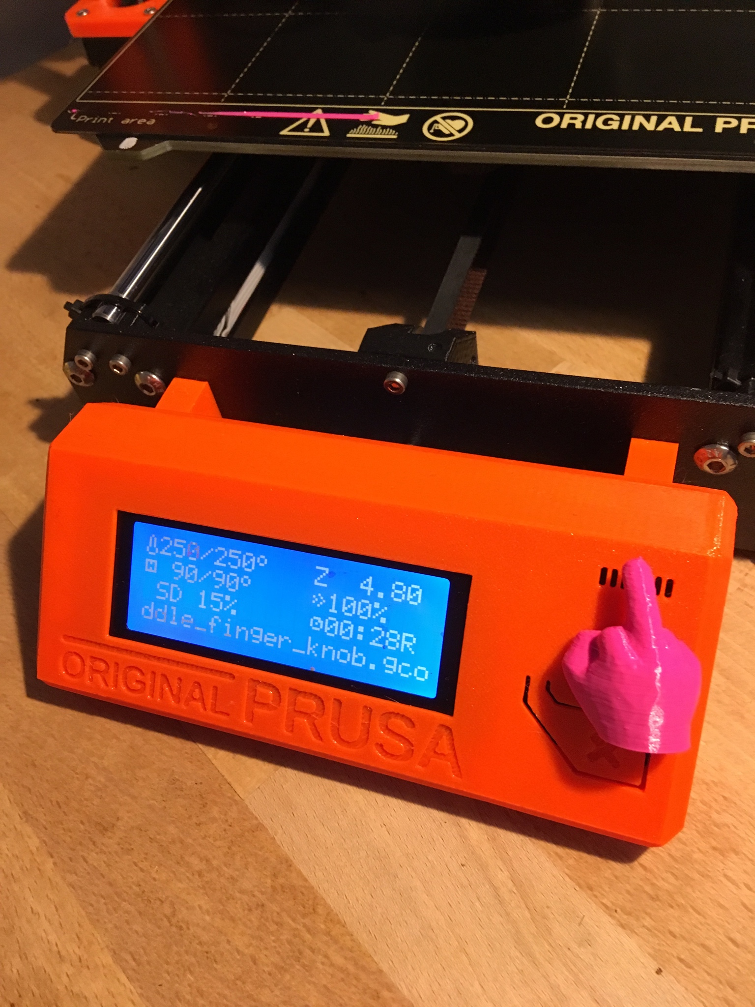 Prusa MK3S Middle Finger Knob