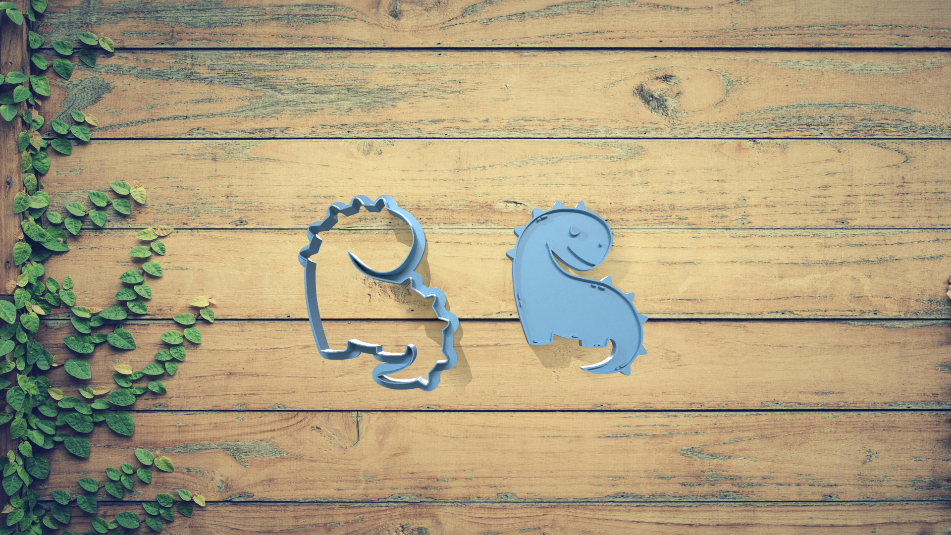 Miniatura 3 do modelo 3D Dinosaur Cookie Cutter Set