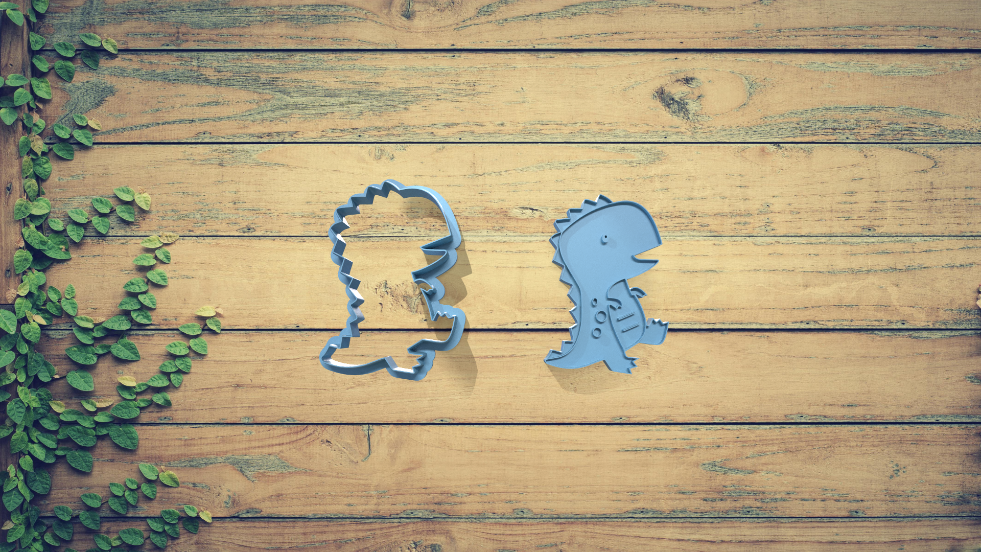 Miniatura 2 do modelo 3D Dinosaur Cookie Cutter Set