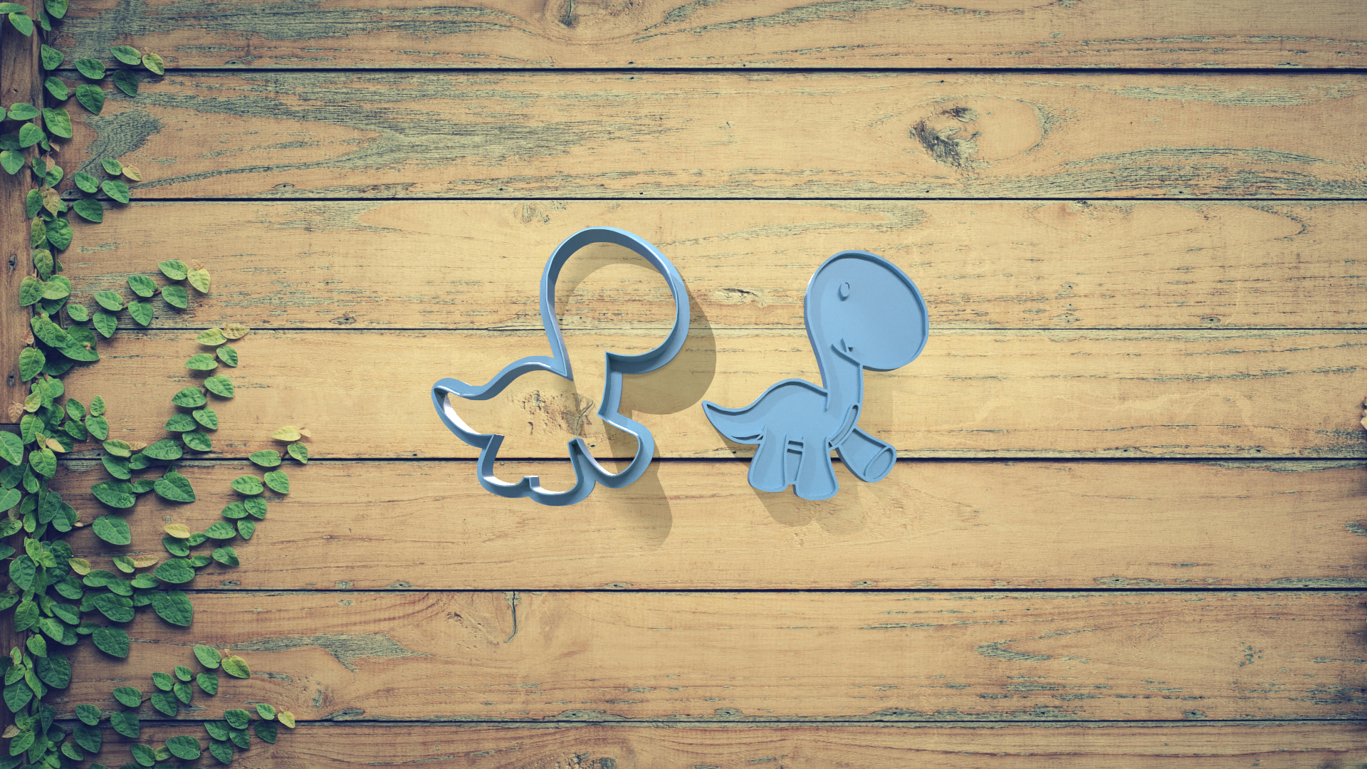 Miniatura 4 do modelo 3D Dinosaur Cookie Cutter Set