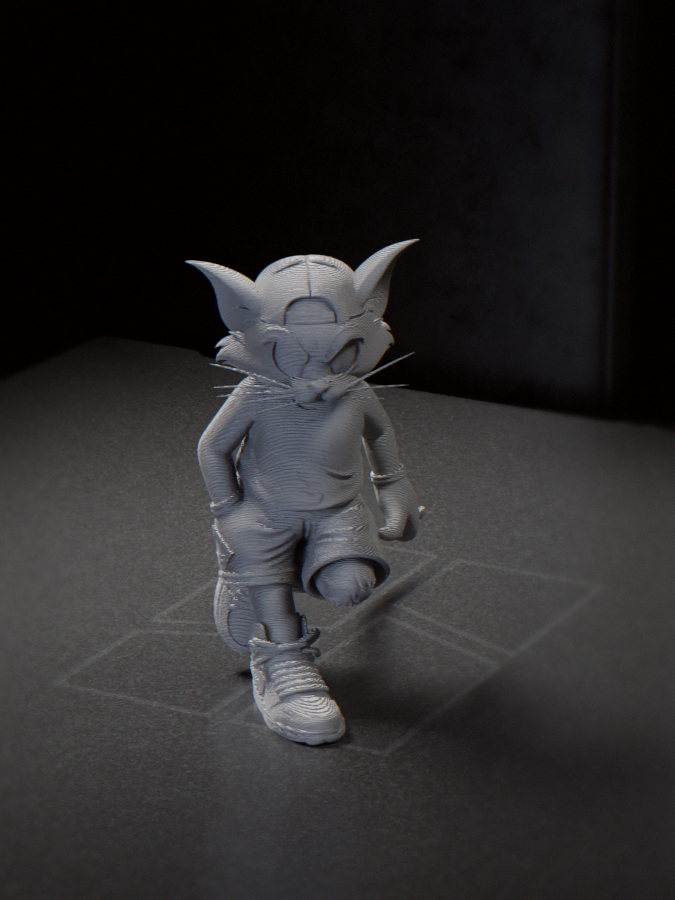 Cat Chilling Figurine Animal 3D Printable 3D model