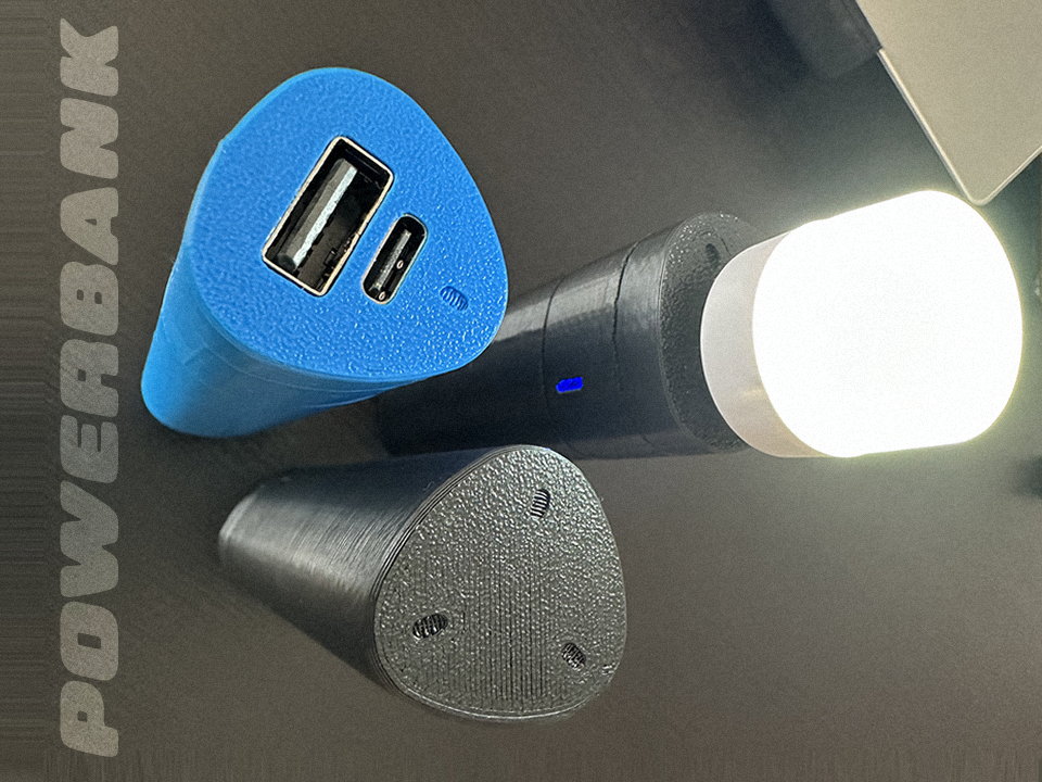Powerbank Case for IP5306 USB-C Module for 1S 18650 lithium battery