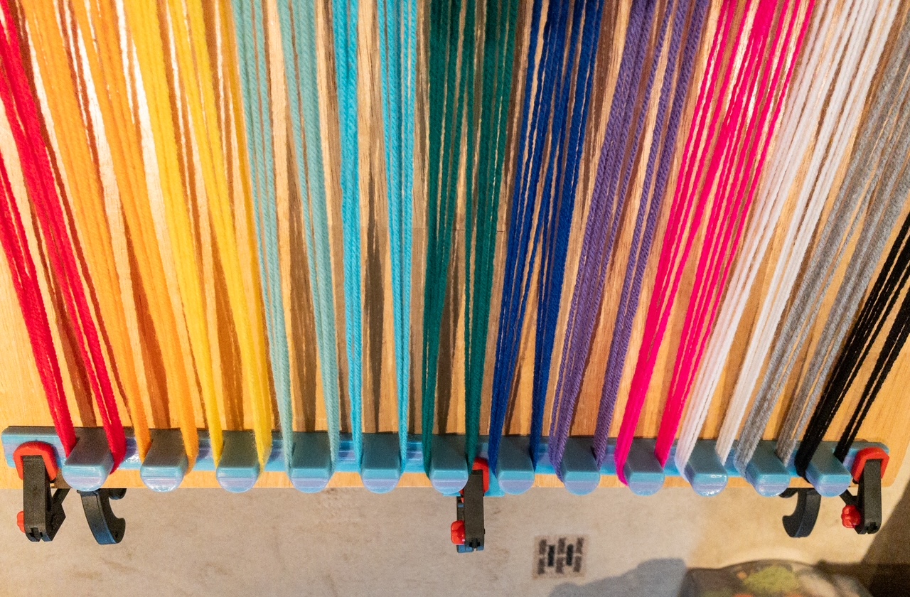 Raddle / Warping Bar, 12 pegs & warp retainer