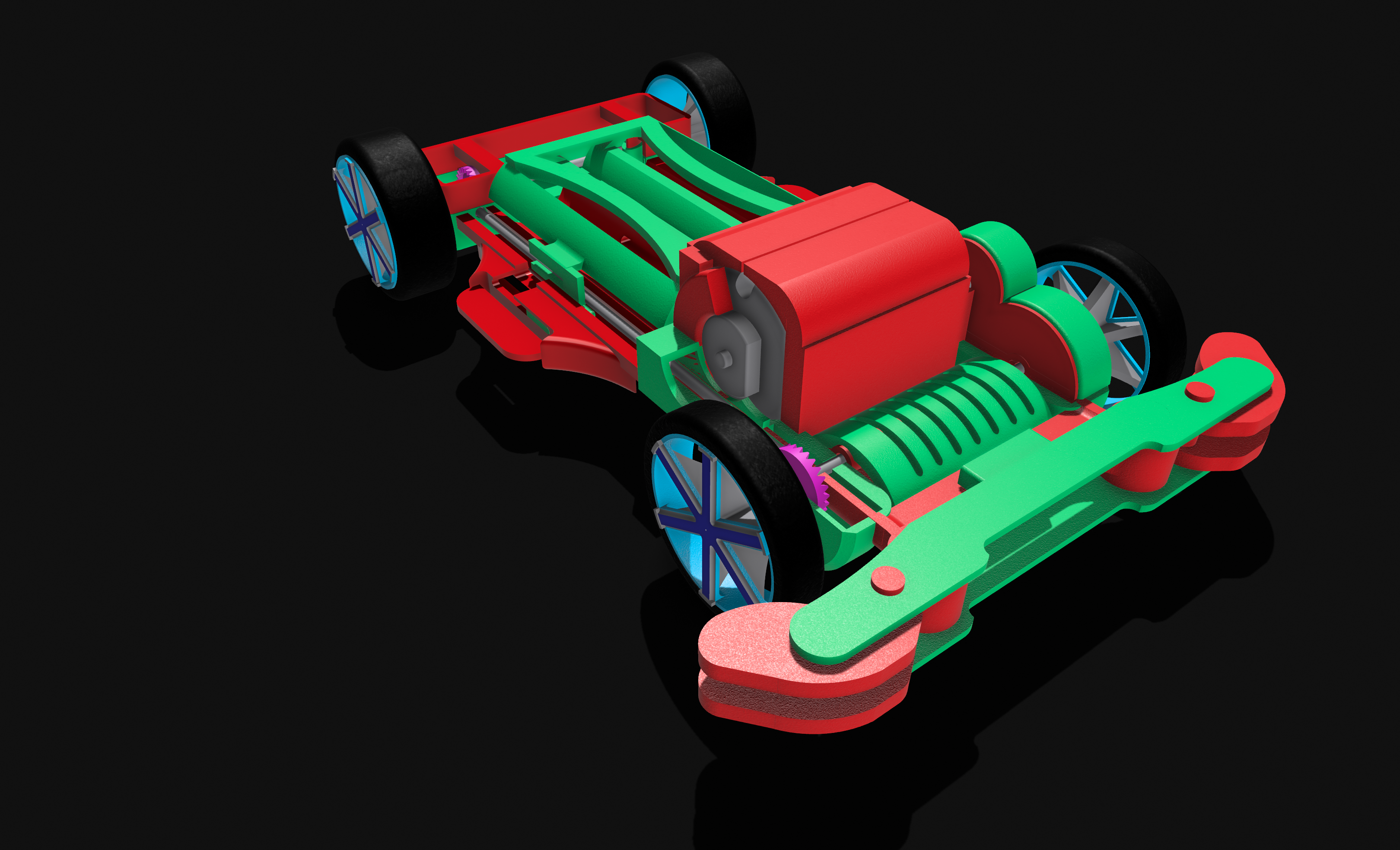 Miniatura 4 do modelo 3D Front Chassis Engine 4wd Mini