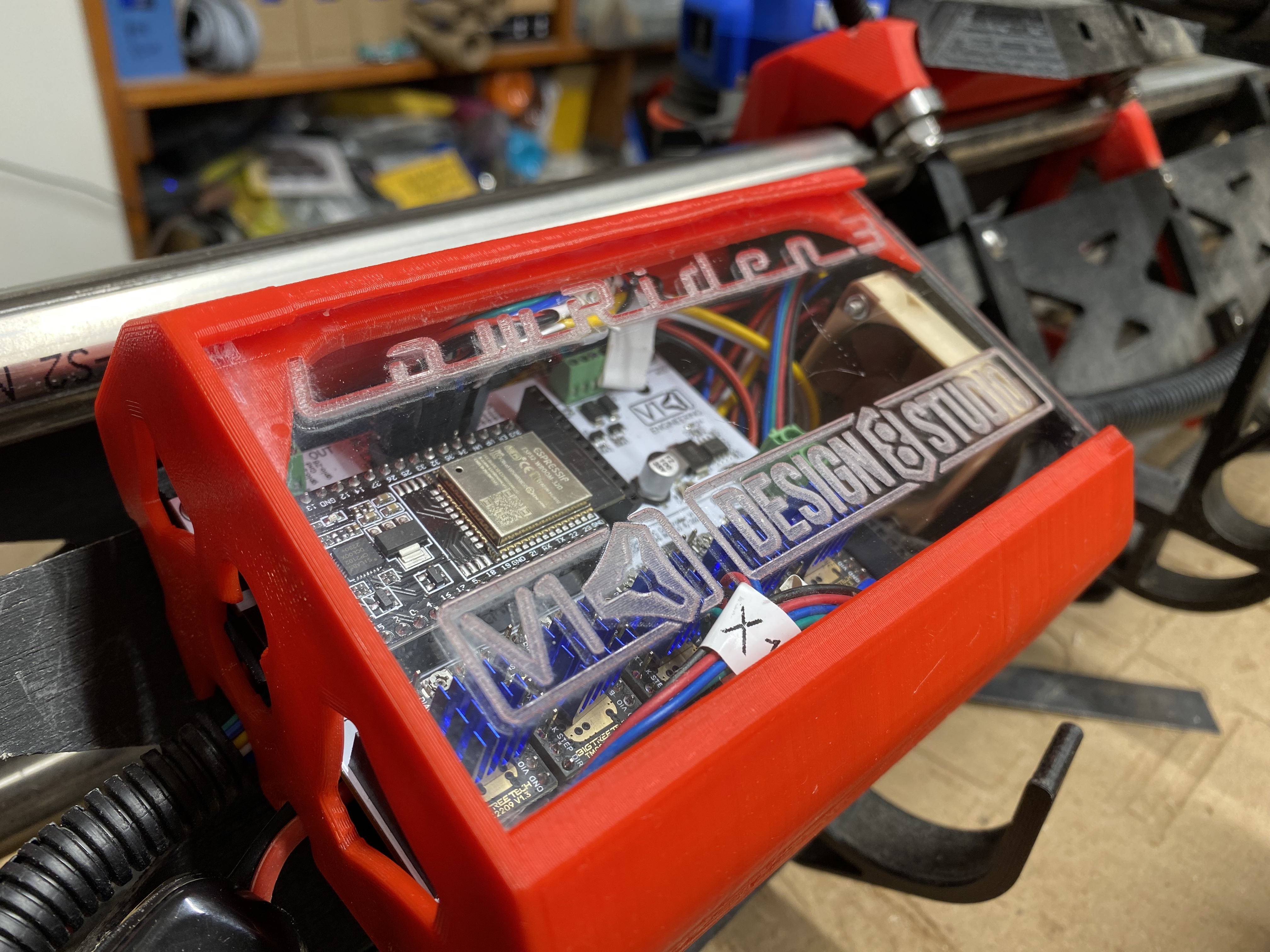 LowRider v3 Jackpot CNC Controller Board case with 25mm added room, plexiglas window, optional keystone jack slot v2.0